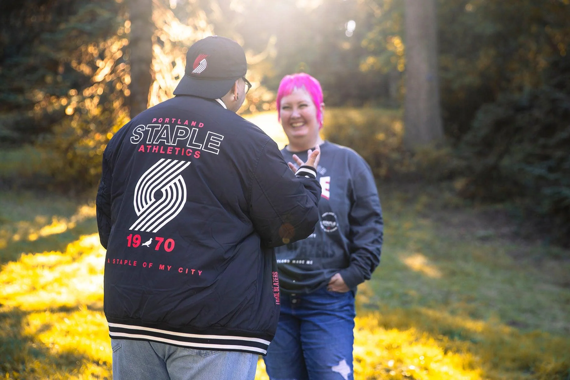 Staple x Trail Blazers Black Snap Up Varsity Jacket - Image 2